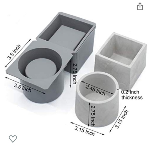 Stylish Silicone Mold Square Round Pots Plants - Picture 5 of 5